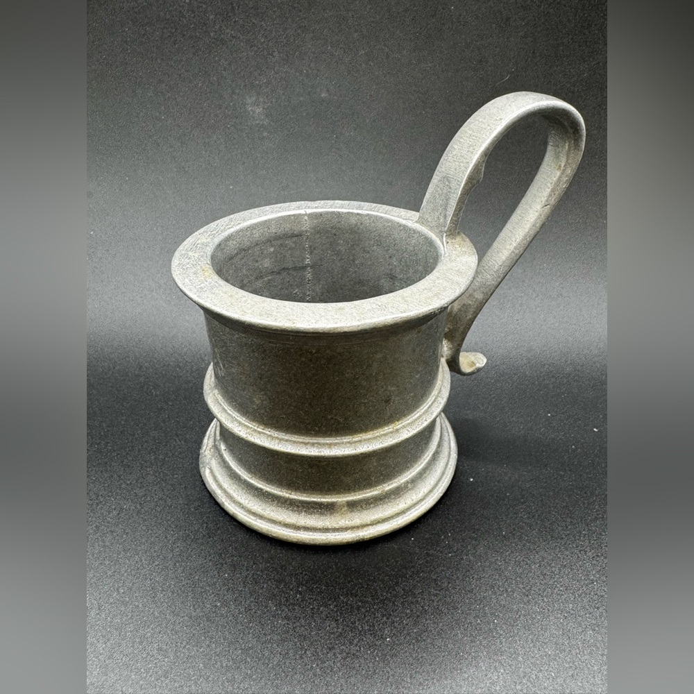 VTG RWP WILTON ARMETALE PEWTER CUP HOLDER WITH HANDLE Made in the USA